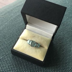 Topaz three stone ring